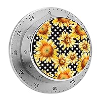 Kitchen Timer Sunflower Classroom Timer Stainless Steel Countdown Timer with Magnetic Backing