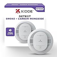 Kidde Smoke & Carbon Monoxide Detector, 10-Year Battery Powered, Voice Alerts, LED Warning Light Indicators