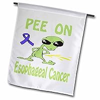 3dRose Super Funny Peeing Alien Supporting Causes for Esophageal Cancer - Garden Flag, 12 by 18