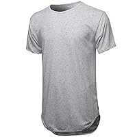 Youstar Men's Longline with Asymmetrical Hemline t-Shirt