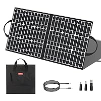 Foldable Solar Panel, FF FLASHFISH Portable Solar Panel 50W 18V Battery Charger for Portable Power Station Generator, iPhone, Ipad, Laptop, QC3.0 USB Ports & DC Output for Outdoor Camping Van RV Trip