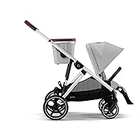 Gazelle S Stroller, Modular Double Stroller for Infant and Toddler, Includes Detachable Shopping Basket, Over 20+ Configurations, Folds Flat for Easy Storage, Lava Grey