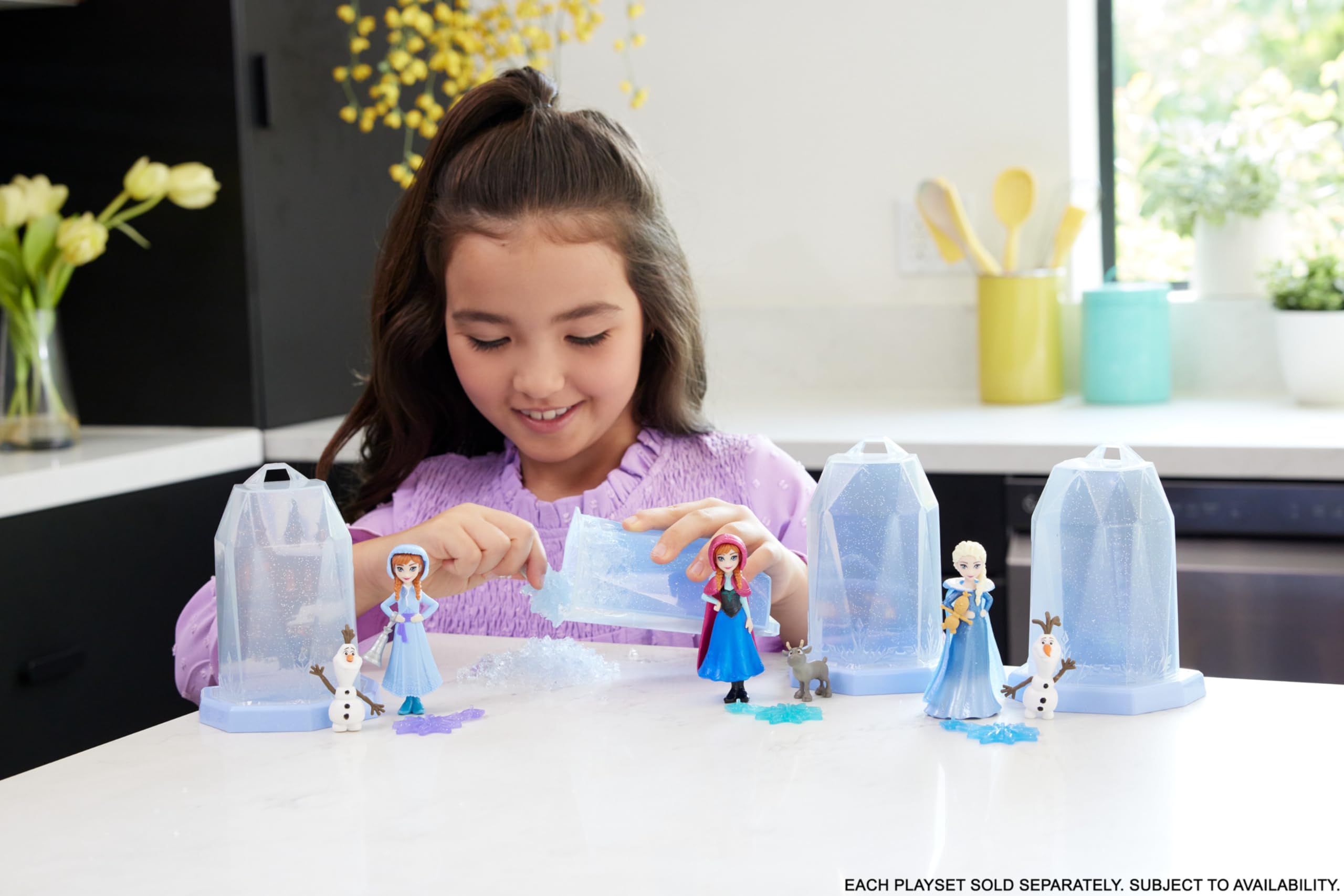 Mattel Disney Frozen Small Doll Ice Reveal with Squishy Ice Gel and 6 Surprises Including Character Friend & Play Pieces (Dolls May Vary)