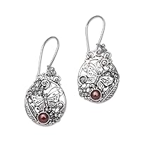 NOVICA Handmade .925 Sterling Silver Cultured Freshwater Pearl Dangle Earrings Floral Butterfly from Bali Indonesia Animal Themed Birthstone [1.9 in L x 0.8 in W x 0.2 in D] 'Butterflies and