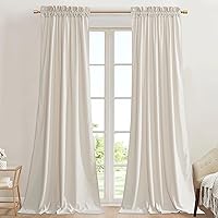 StangH Natural Beige Curtains for Nursery Bedroom Soft Velvet Thermal Insulated Privacy Window Treatment Elegant Home Decor for Living Room/Office/Hotel, W42 x L96, 2 Panels