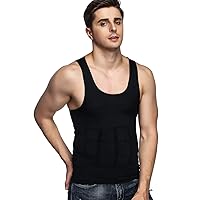 Odoland Men's Body Shaper Slimming Shirt Tummy Vest Thermal Compression Base Layer Slim Muscle Tank Top Shapewear