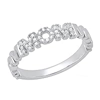 Dazzlingrock Collection 0.05 Carat (ctw) Round White Diamond Mothers Day Jewelry Gifts Thoughtful Band Ring for Mothers Day | 925 Sterling Silver