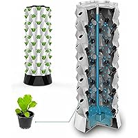 Hydroponic Tower Growing Sytem, Garden Hydroponic Growing System Vertical Tower, with Hydrating Pump, Timer, for Fresh Herb Garden, Fruits, Vegetable,Plant Tower Gift