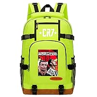 Teens CR7 Wear Resistant Bookbag,Multifunction Durable Daypack Canvas Knapsack for Travel