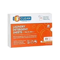 Boulder Clean Laundry Detergent Sheets, Free & Clear Scent - 40 Sheets for 80 Loads (Pack of 1) - Waste Free, Safe for Colors, People & Pet Safe, Laundry Soap Sheets, Travel Laundry Detergent