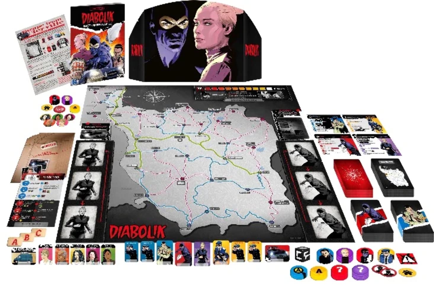 Diabolik: Heists and Investigations – A Board Game by Ares Games 2-4 Players – Board Games for Family 30-60 Minutes of Gameplay – Games for Family Game Night – for Teens and Adults Ages 14+ - English