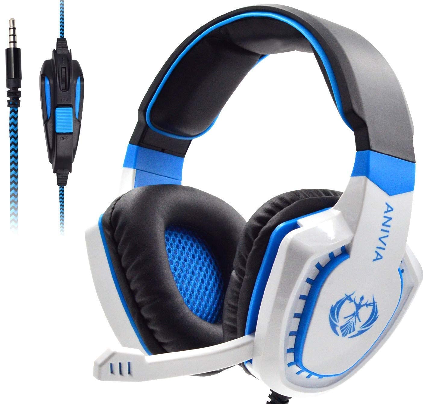 Over Ear Headphones Wired with Microphone - Stereo Surround Sound Headsets Gaming Headset with HD Mic, Bass, Noise Isolating, Volume-Control for Multi-Platforms