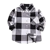 Toddler Baby Boy Plaid Shirt Toddler Long Sleeve Plaid Jacket Autumn Winter Outfits Clothes