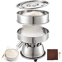 VEVOR Automatic Electric Vibrating Sieve 110V 50W Sifter Shaker Machine 1150 r/min for Rice & Herbal Powder Particles, 12+80 Mesh, Silver