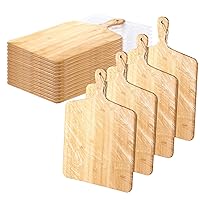 12 Packs Cutting Board Set Plain Chopping Board with Handles Large Serving Board Wooden Kitchen Cutting Board Bulk for Vegetables Meat Pizza Cheese Fruit Bread (17 x 13 Inch, Bamboo)