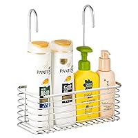 hanging shower rack, bathroom rack storage rack, shampoo bracket, the back hook can be rotated, and can be hung on the faucet or cross bar, 304 stainless steel rust proof (Single layer shelf)