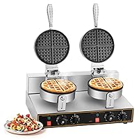 2400W Commercial Waffle Maker Double Waffle Irons Electric Nonstick Muffin Machine Suitable for Home，Snack Bar and Restaurant |US Warehouse