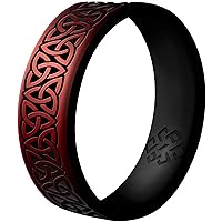 Knot Theory Trinity Celtic Silicone Ring for Men and Women - Silicone Wedding Band for Sports Activities, Breathable Comfort Fit 6mm Bandwidth