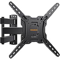 Perlegear Full Motion TV Wall Mount for 26-55 inch Flat or Curved TVs, Wall Mount TV Bracket with Articulating Arm, Swivel, Tilt, Extension, Corner TV Wall Mount Max VESA 400x400mm up to 60 lbs PGMFK3