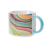 Enesco Izzy and Oliver EttaVee In the Blue Groove Marbled Stacking Coffee Mug, 10 Ounce, Multicolor