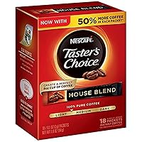 Nescafe Taster's Choice, House Blend Instant Coffee Single Serve Sticks, 18 Count