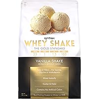 Syntrax Nutrition Whey Shake Protein Powder, Cold Filtered & Undenatured Whey Protein Blend, Real Vanilla Bean Specks, Vanilla Shake, 5 lbs