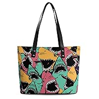 Womens Handbag Sharks Leather Tote Bag Top Handle Satchel Bags For Lady