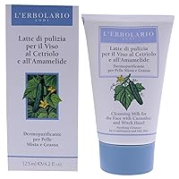 L'Erbolario Cucumber And Witch Hazel Cleansing Milk - Gentle, Creamy - Closes Up Any Dilated Pores - Leaving Your Skin Velvety Smooth - With Cucumber And Witch Hazel - For The Face - 4.2 Oz Cleanser