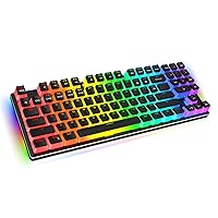 havit Mechanical Gaming Keyboard with RGB Lighting, PBT Pudding Keycaps Tenkeyless TKL Wired Mechanical Keyboard Blue Switches for Windows PC/MAC Games
