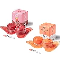 Lip Care Set with Lip Sleeping Mask and Lip Exfoliator Scrub for Exfoliating Chrapped Lips, Improving Lip Textures & Plumping Lips Overnight
