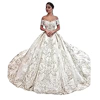Melisa Sequins V-Neck Princess Bridal Ball Gowns Train Lace up Corset Wedding Dresses for Bride 2023