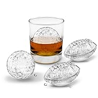 Tovolo Sports Ball Ice Molds (Set of 4) - Football (2) & Golf (2)/Slow-Melting, Leak-Free, Reusable, & BPA-Free/Great for Whiskey, Cocktails, Coffee, Soda, Fun Drinks, and Gifts