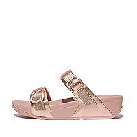 FitFlop Women's Lulu Adjustable Metallic-Leather Slides Wedge Sandal