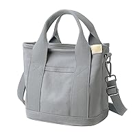 Timsa Women's Bag, Cross-body Casual Canvas Tote Bag, A4, Horizontal Zipper, Large, For Work or School Commutes, College, High School Students, Canvas Tote, Freestanding, Solid, Dividers, Canvas Bag
