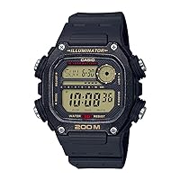 Casio DW-291H-9AVCF Men's Digital Quartz Watch with Resin Strap, black, standard