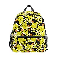 Rubber Duck Sunglasses Mini Backpack for Boys Girls Kid Toddler Preschool Bookbag Student Bag Travel Daypack