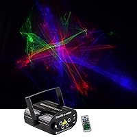 Mini 4 Lens RGRB Hypnotic Aurora Laser Effect Mixed Blue LED Background Projector Light Remote Music Auto for DJ Party Show Home Gig Stage Lighting SL-A200RGB