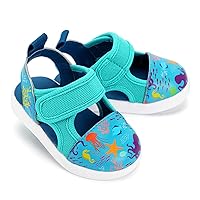 ikiki Non-Squeaky Sandals for Toddlers/Little Kids, Closed Toe
