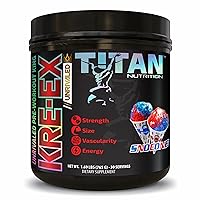Titan Nutrition KRE-EX Pre Workout Powder, 30 Servings - Creatine, BCAAs, Nitric Oxide & More, for Bodybuilding, Performance, & Recovery - Energy, Stamina, Focus, Pump & Endurance - SnoCone