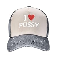 I Love Pussy I Love Sex Baseball Cap Retro Dad Hat Unisex-Adult Adjustable Trucker Hat Denim Casquette Caps