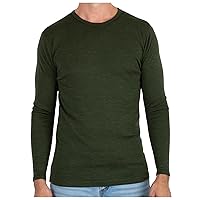 Mens Base Layer - 100% Merino Wool Midweight Long Sleeve Thermal Shirt