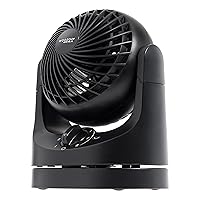 IRIS USA WOOZOO Fan, Small Oscillating Desk Fan, Table Air Circulator, 3 Speeds, 32ft Max Air Distance, Mini Fan 8 Inches, 112° Adjustable Tilt, 27.5 db Low Noise, Black