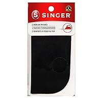 SINGER 00065 Iron-On Patches for Clothing Repair, 5-inch by 5-inch, 2-Count, Black