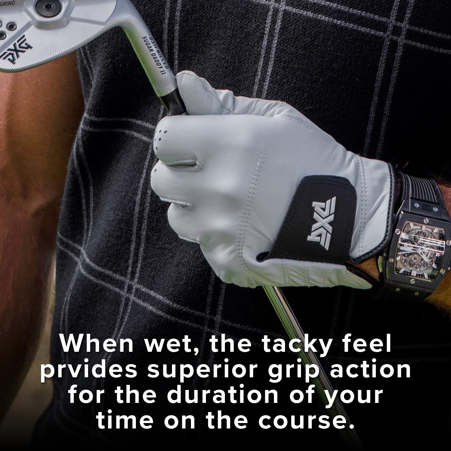 PXG Men's Players Premium Fit Golf Glove - Buttery Soft Leather with Cotton-Based Elastic Wristband