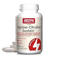 Jarrow Formulas Arginine-Citrulline Sustain - Supplement Supports Nitric Oxide Production, Blood Flow & Cardiovascular Health - Men's Health Formula - Up to 60 Servings