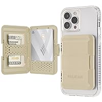 Pelican Magnetic Wallet & Card Holder - Heavy Duty Snap-on MagSafe Wallet -Detachable Hard Shell Magnetic Wallet for iPhone 15 Pro Max/ 15 Pro/ 15/ 14 Pro Max/ 14 Pro - Desert Tan [Holds upto 4 Cards]