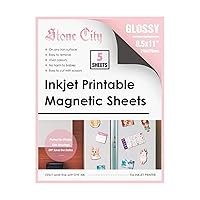 Printable Magnetic Sheets Make Refrigerator Photo Magnet Glossy Print Paper 12mil Thickness for Inkjet Printers 8.5x 11 Inches 5 Sheets