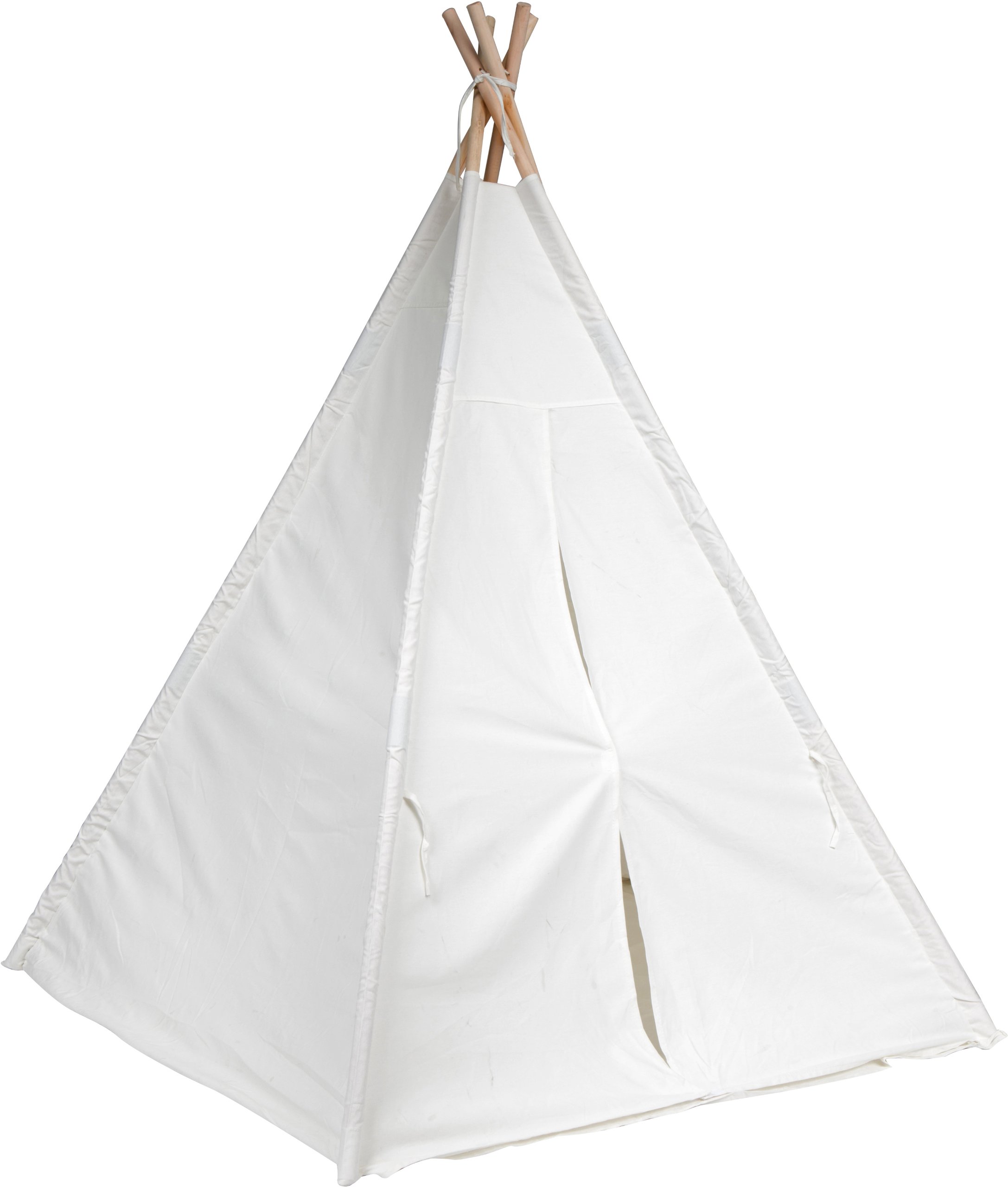 6' Giant Teepee Play House of Pine Wood with Carry Case by Trademark Innovations (White)