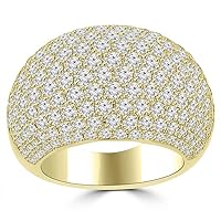5.25 ct Ladies Round Cut Diamond Anniversary Ring in 14 kt Yellow Gold