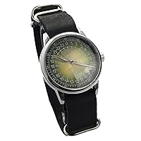 Military Raketa Polar Mens Wrist Watch 24 Hours Day & Night Rare Mens Watch Gift for Mens (Black Strap)